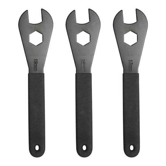 Set of 3 Cone Spanner 17 mm, 18 mm, 19 mm Bicycle Cone Wrench Set Tool Made of Carbon Steel Repair Tool for Bicycle