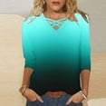 thumbnail image 2 of New Fashion Plus Size Shirts Tops for Womens 3/4 Sleeve Casual V-neck Top, 2 of 5