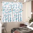 thumbnail image 6 of Blue Floral Kitchen 3 Piece Set Curtain and Valance Kitchen Toppers and Valance Interior Decor Elegant Curtains Short Curtain for Bathroom Bedroom, 6 of 6