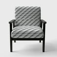thumbnail image 3 of Designart "White Abstract Pattern" Upholstered Scandinavian Accent Chair - Arm Chair, 3 of 5
