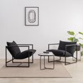 thumbnail image 3 of Zinus Aidan Modern Minimalist Metal Framed Accent Chair with Removable Foam Cushions, Black, 3 of 9