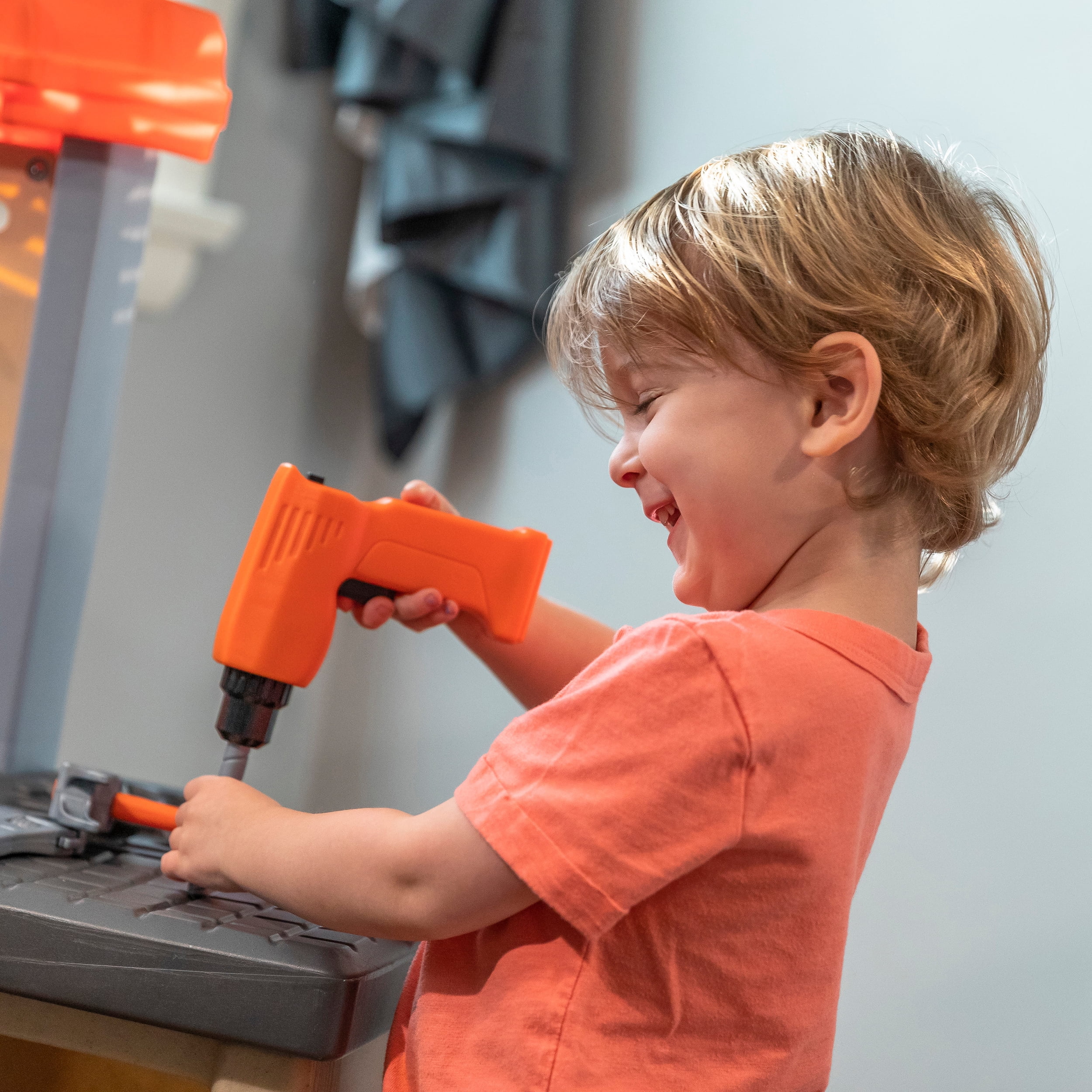 Step2 Handyman Plastic Toddler Workbench and Plastic Kid Tool Bench 30 plus piece Playset