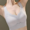 thumbnail image 4 of AINIYS Thin Fabric Bralettes Seamless Secure Fit Bra for Women Bralette Breathable Everyday Bras Lift and Support Push-Up Bra Cleavage Bra Plus Size Armpit Fat Control Bra Gray L, 4 of 6