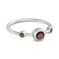 thumbnail image 2 of Three Stone Round Cut Garnet 925 Sterling Silver Bridal Women Mother's Day Gift Ring, 2 of 3