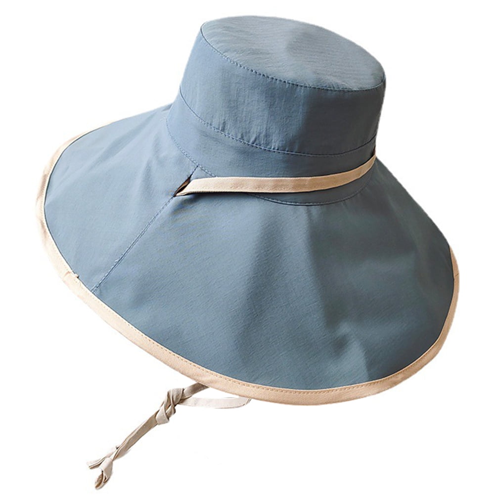 Ladies Wide Brim Fold-up Foldable Packable Linen Cotton Sun Block Hat Wide Brim 