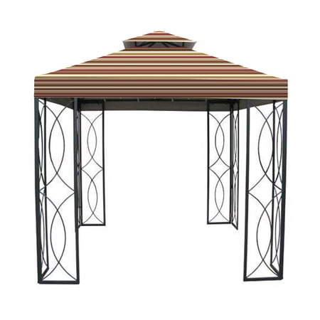 Garden Winds Replacement Canopy Top Cover for the Garden Treasures 8' x 8' Gazebo -Standard 350 - Stripe Canyon