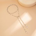 thumbnail image 3 of NICKSUN Multi-Layer Beaded Lariat Y Necklace, Adjustable Long Drop Pendant Stackable Bead Chain Necklace for Women, Bohemian Double Strand Slide Choker Neck Jewelry, 3 of 7