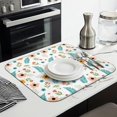 thumbnail image 3 of Pioneer Flower Floral Print Pattern Kitchen Dish Drying Mat 1 Pack, Ultra Absorbent Microfiber Drainer Mat, 16"x18", 3 of 6