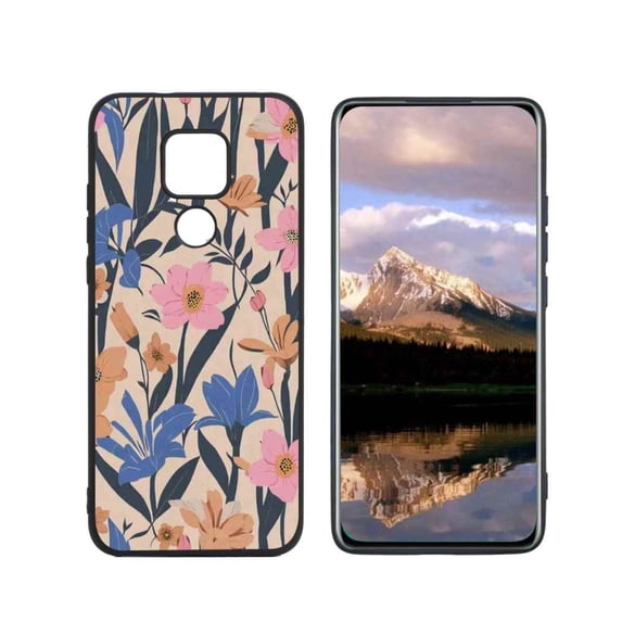 Japanese-Vintage-Floral-Bohor-5 Phone Case, Degined for Moto G Play 2021 Case Men Women, Flexible Silicone Shockproof Case for Moto G Play 2021