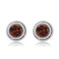 thumbnail image 2 of Gem Stone King 2.00 Ct Round Red Garnet 925 Sterling Silver bezel Stud Earrings for Women Men 6mm, 2 of 2