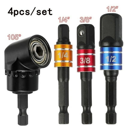 

BAMILL 3pcs Impact Grade Driver Socket Adapter With 105 Degree Right Angle Screwdriver