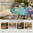 thumbnail image 6 of Round Outdoor Tablecloth with Umbrella Hole and Zipper, Teal Purple Ombre Tablecloth with Elastic Waterproof, Modern Art Abstract Aesthetics Patio Table Covers for 55" - 60" Picnic Pool Tables, 6 of 9