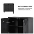 thumbnail image 6 of Boho Storage Accent Cabinet 2 Rope Woven Doors Set of 2 with Cable Management Black, 6 of 7