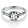 thumbnail image 2 of Gem Stone King 1.17 Ct Round White Zirconia Created Sapphire 925 Sterling Silver Ring, 2 of 3