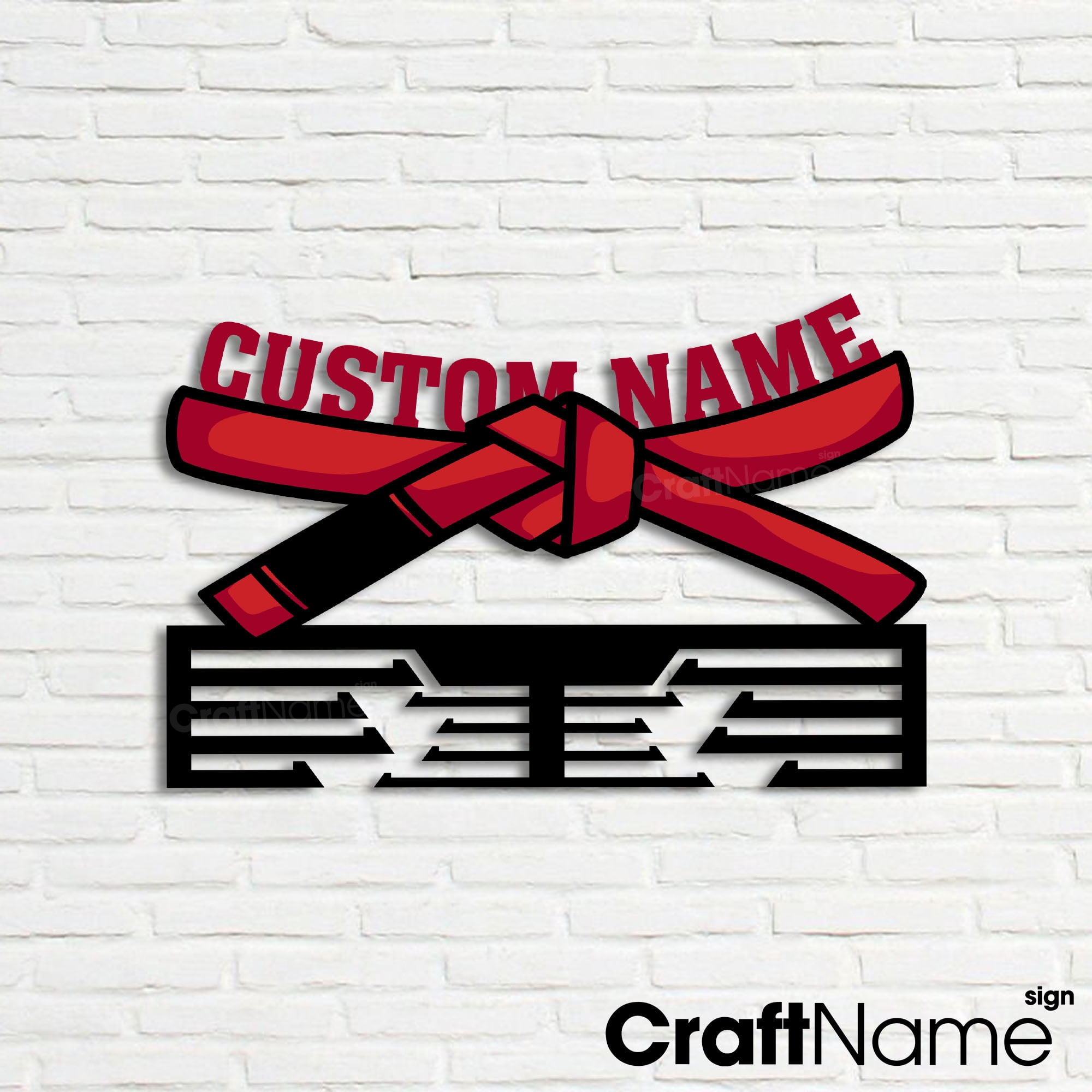 Craftnamesign Custom Metal Jiu Jitsu Medal Hanger Wall Art, Medal Display Awards Sign, Gift For Him