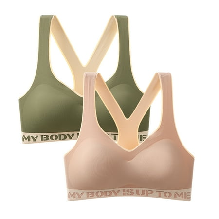 

HIBRO 2PC Women Casual Large Size Sports Yoga Fitness Sports Back Underwear Bra