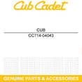 thumbnail image 2 of CUB CADET 714-04043 Pin Cotter  Z Force RZT LGT SLTX LGTX GT LTX GS GSX 1050, 2 of 5