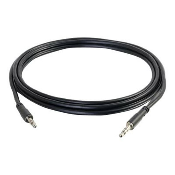 C2G Slim 3,5 mm Audio 10ft Slim Aux 3.5mm Cable - M/M - Câble Audio - Mini-Téléphone Stéréo Mâle à Mini-Téléphone Stéréo 3,5 mm Mâle - 10 Pieds - Blindé - Noir