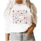 thumbnail image 4 of Mujer Casual Navidad Otoño Invierno Imprimir Sudadera Fleece Térmico O-cuello Manga larga Oversize Top Fridja fksj576, 4 of 7
