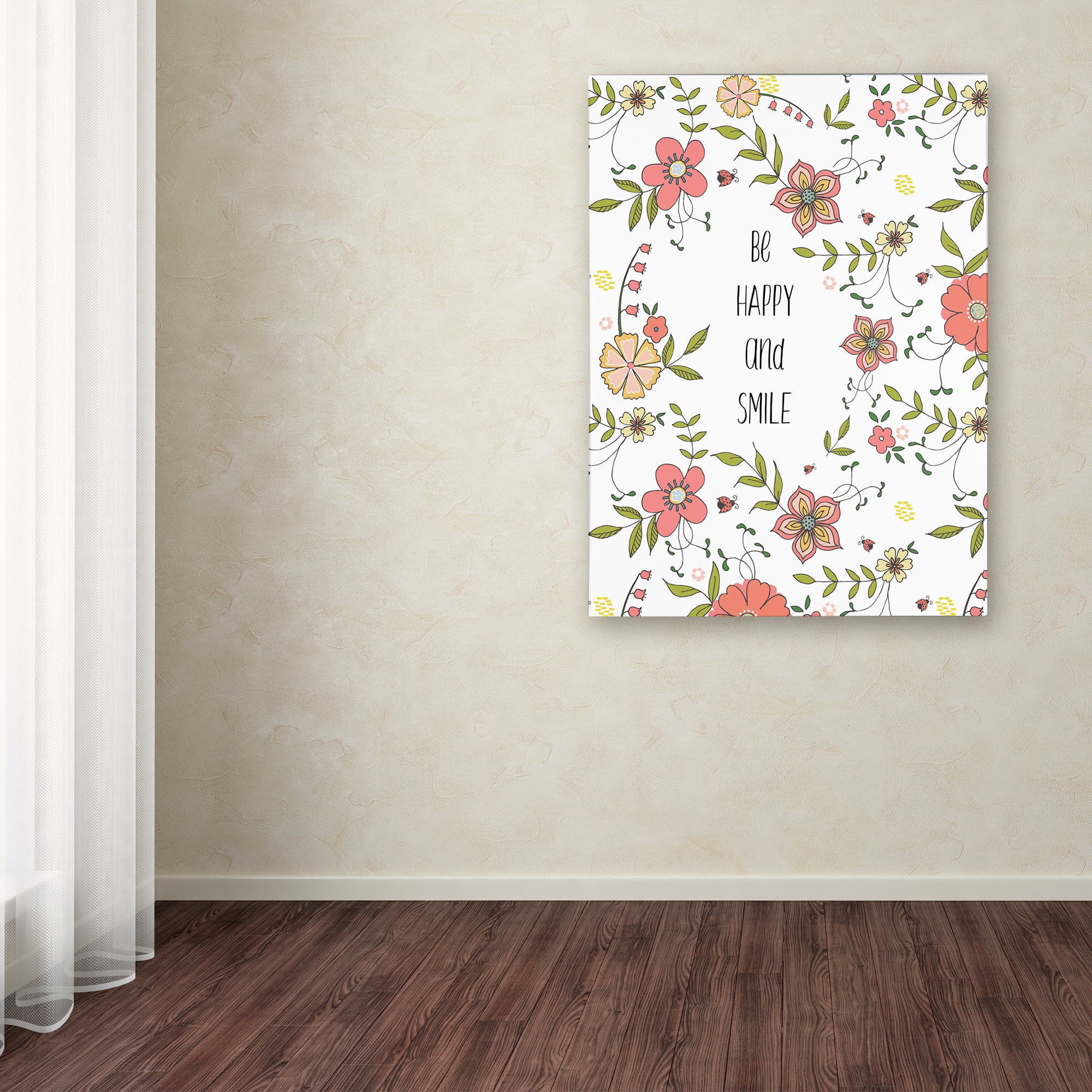 Trademark Fine Art 'Be Happy And Smile' Canvas Art by Jyotsna Warikoo