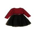 thumbnail image 1 of EIMELI Bébé Filles Plaid Robe Maille Tutu Robe de Fête de Noël Tenue, 1 of 6