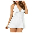 thumbnail image 2 of Gibobby Lenceria mujer sexy Conjunto de lencería sexy para mujer con liguero, brasier de encaje y bragas conjunto de tirantes exóticos(Blanco, XG), 2 of 5