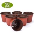 thumbnail image 1 of 50 Pcs 6 Inch Plants Nursery Reusable Plastic Seed Starting Pots, 1 of 4