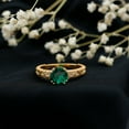 thumbnail image 4 of Rosec Jewels Lab Created Emerald Solitaire Gold Engraved Ring for Women (8 mm, AAAA Quality), 14K Yellow Gold, US 8.50, 4 of 8