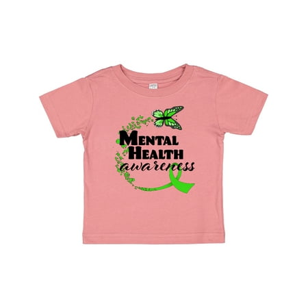 

Inktastic Mental Health Awareness butterfly and green ribbon Boys or Girls Baby T-Shirt
