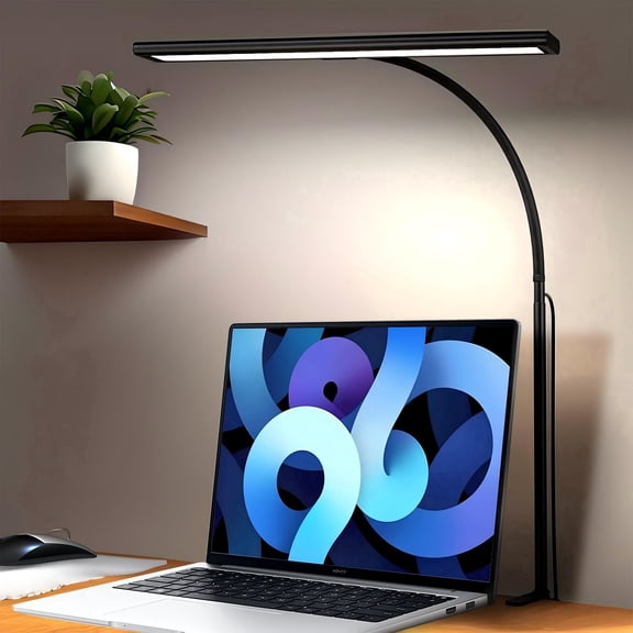 DKTIOP 18W LED Desk Lamp with Adjustable Gooseneck, 3 Color Temperatures & Brightness Levels, Eye-Caring Architect Lamp for Reading, Crafting, Home Office
