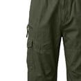 thumbnail image 6 of Mens Capri Pants Button Down Zipper Straight Leg Cargo Pants Casual Loose Outdoor Clothes With Multi Pockets (XL, Army Green), 6 of 6