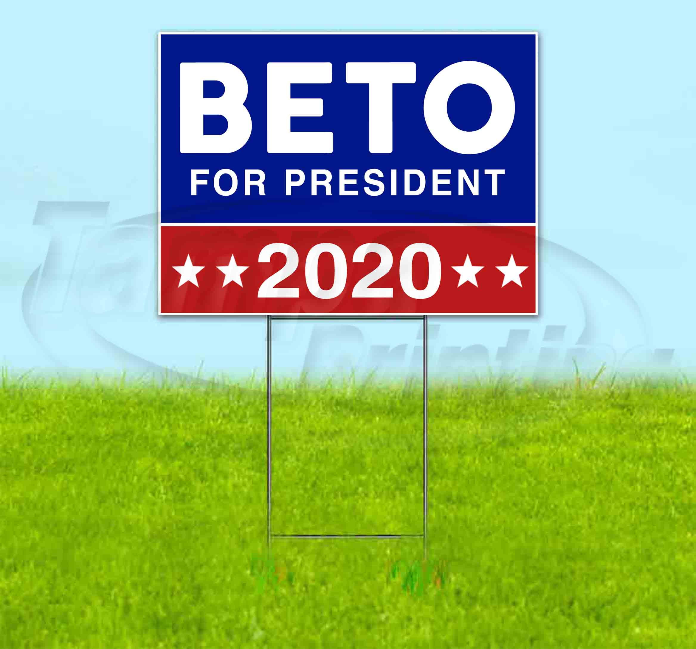 Beto For President 2020 (18" X 24") Yard Sign, Includes Metal Step