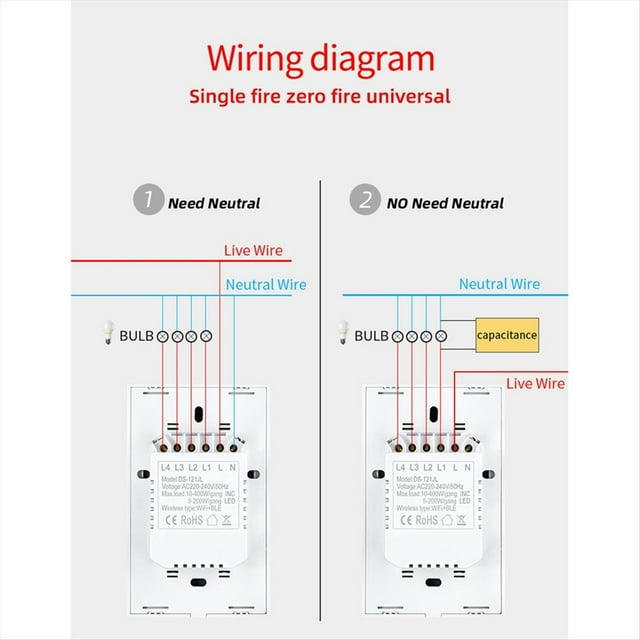Interruptor Inteligente Matter WIFI, Interruptor Táctil de EE. UU., Interruptor de Pared Inteligente 3 Bandas para Hogar, Compatible con , Voice, Aplicación Inteligente