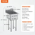 thumbnail image 6 of VEVOR Stainless Steel Prep & Utility Sink, 1 Compartment Free Standing Small Sink Include Faucet & legs, 18"x41" Commercial Single Bowl Sinks for Garage, Restaurant, Kitchen, Laundry, NSF Certified, 6 of 8