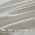 thumbnail image 3 of Pinch Pleated Thick Linen Curtains 84 Inch Length 2 Panels Set for Living Room Warm Beige Neutral Pleated Curtains Semi Sheer Light Filtering Privacy Bedroom Window Drapes, 3 of 9