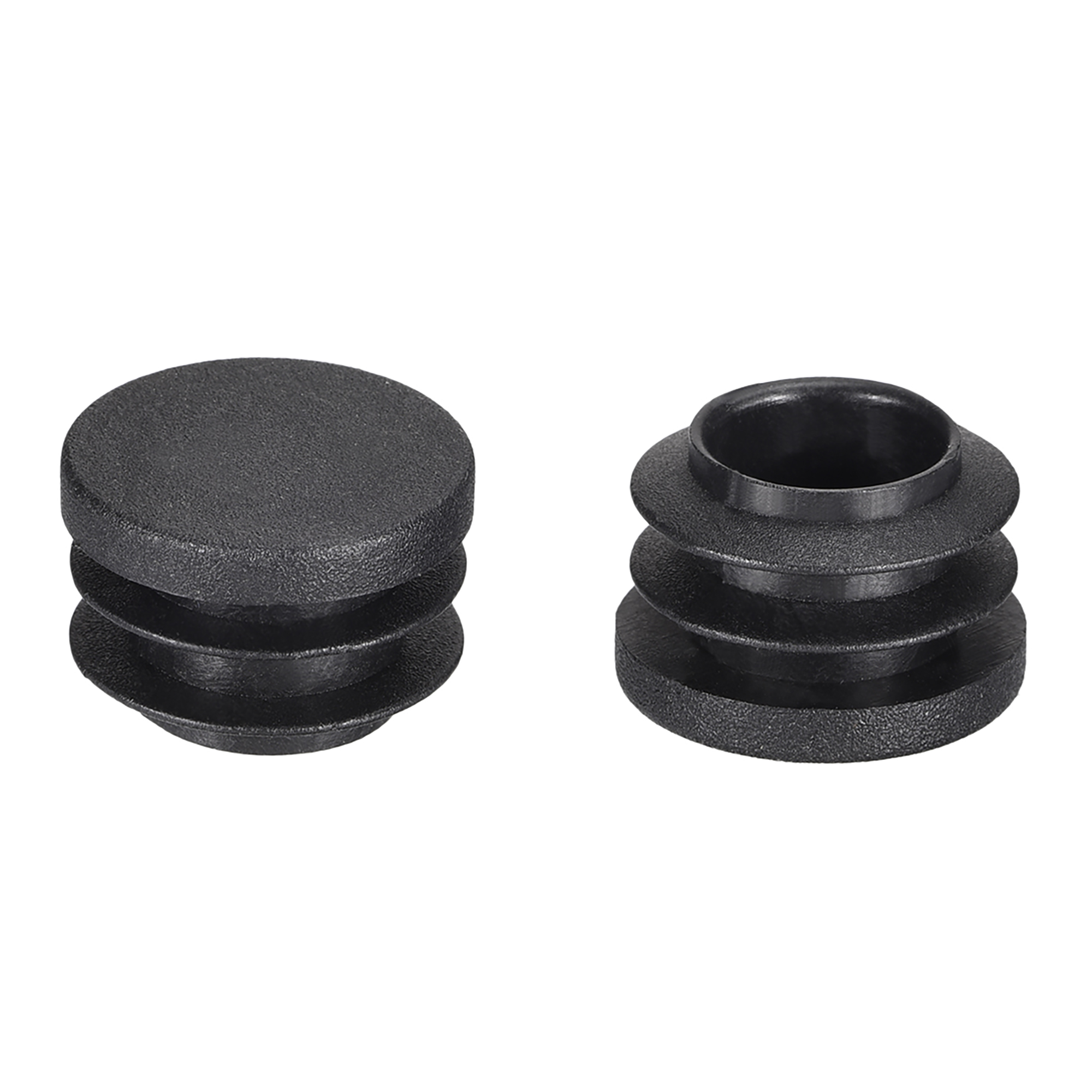 0.75" Round Black PE Tubing End Cap Steel Furniture Pipe Tube Covers Insert 50 Pcs