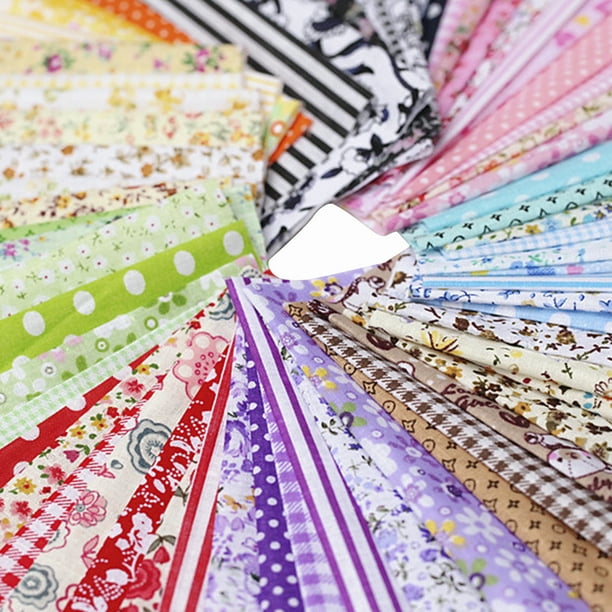 100 Unids DIY Patrón Surtido Floral Impreso Patchwork Tela de Algodón Paño Costura Acolchado Paño 10 Tomshoo Material de patchwork