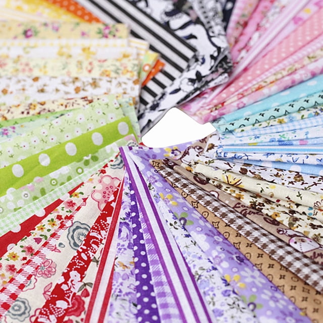 Abody 100Pcs DIY Assorted Pattern Floral Printed Patchwork Cotton Fabric Cloth Sewing Quilting Cloth 100x100mm