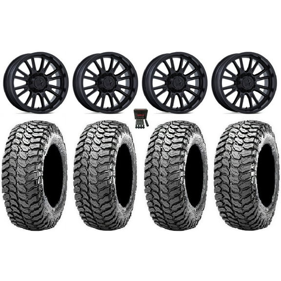 MSA ThunderLips 14" Wheels Black 28" Liberty Tires Can-Am Commander Maverick Renegade Outlander Defender