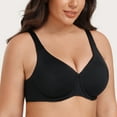 thumbnail image 4 of MELENECA Women's Plus Size Minimizer Underwire Full Coverage Unlined Seamless Cup Bras Black 44DD, 4 of 6