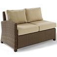 thumbnail image 4 of Crosley Bradenton 4Pc Outdoor Wicker Sectional Set Sangria/Weathered Brown - Right Corner Loveseat, Left Corner Loveseat, Corner Chair, & Sectional Glass Top Coffee Table-Color:Weathered Brown/Sand, 4 of 18