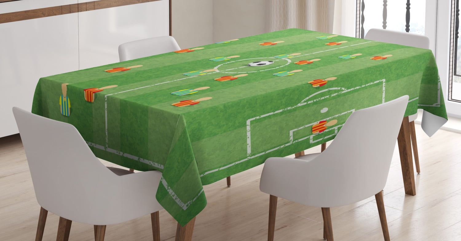 Soccer Tablecloth, Soccer Formation Tactic Illustration Goalkeeper Strikers and Defenders Match