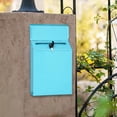 thumbnail image 4 of kurtrusly Style Flair Box Mailbox Bin Door Designed Drop Box Slots Metal Installation Postbox Simple Drop Box Mailbox Beige Blue, 4 of 8