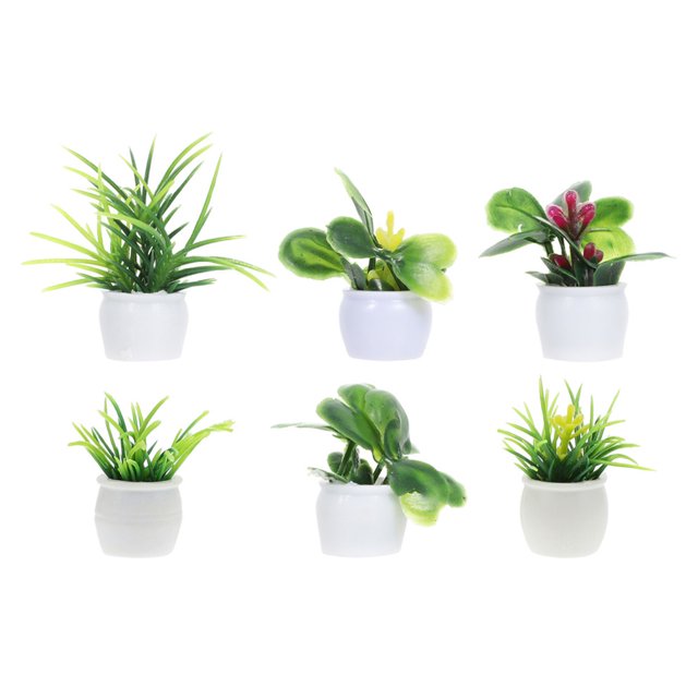 KAKOWELY 6 miniplantas decorativas en miniatura, de plástico, para decoración del hogar.