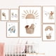 thumbnail image 2 of Pósteres de pared con estampado de lienzo con diseño de oso, conejo, erizo, abeja, flores y cohete espacial bohemio para decoración del hogar de la habitación de los niños y bebés, 2 of 5