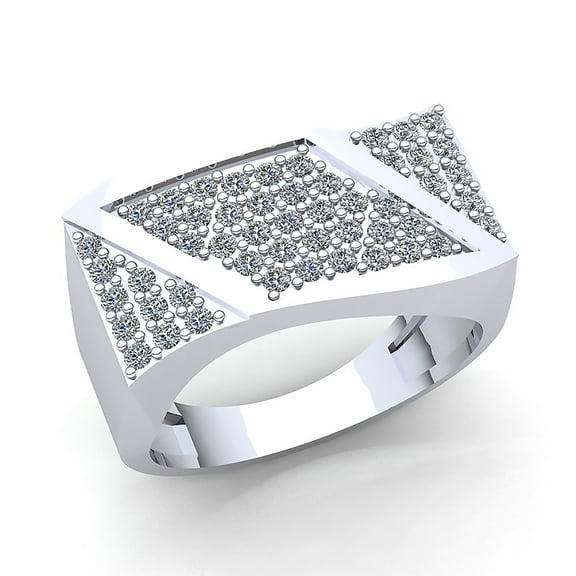 Natural 0.75ctw Round Cut Diamond Mens Cluster Vintage Anniversary Engagement Ring Solid 14K Rose, White or Yellow Gold IJ SI2