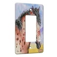 thumbnail image 1 of KuzmarK™ 1 Gang Rocker Wall Plate - Bay Appaloosa Indian War Pony Horse Art by Denise Every, 1 of 1