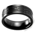 thumbnail image 4 of Wedding Rings for Men. Fishermen's 8mm Black Titanium Band w/ Fish Hooks, 4 of 5
