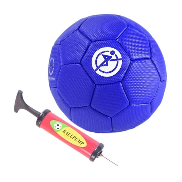 Balón de fútbol infantil tamaño 2 con bomba para principiantes - Azul