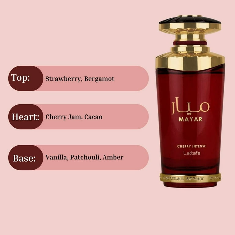 Lattafa Mayar Cherry Intense EDP Perfume, 3.4 oz, Long Lasting